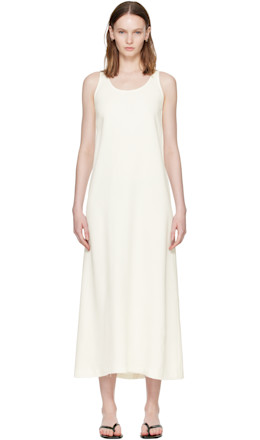 Off-White Scoop-Neck Sablé Maxi Dress - TOTEME