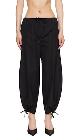 Black Drawstring Cotton Trousers - TOTEME