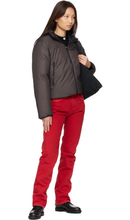 Gray & Black Pertex Nuptse Reversible Down Jacket - The North Face