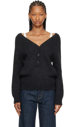Gray Country Henley Sweater - OUR LEGACY