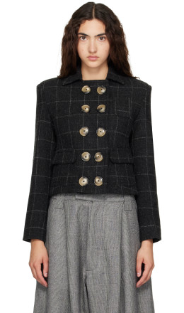 Black Melton Shrunken Blazer - VAQUERA