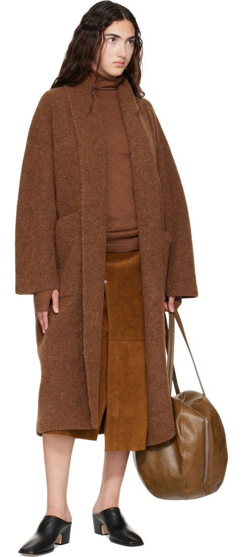 Brown Double Face Long Coat - Lauren Manoogian