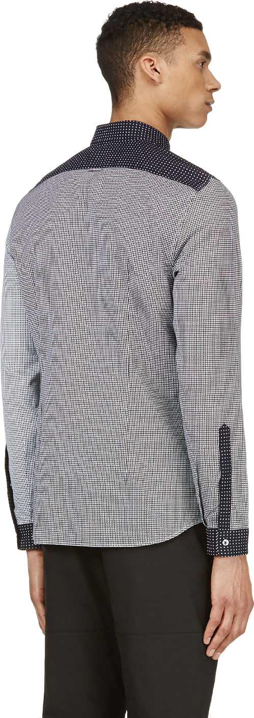 paul smith london navy white jacquard kensington shirt 365 usd view