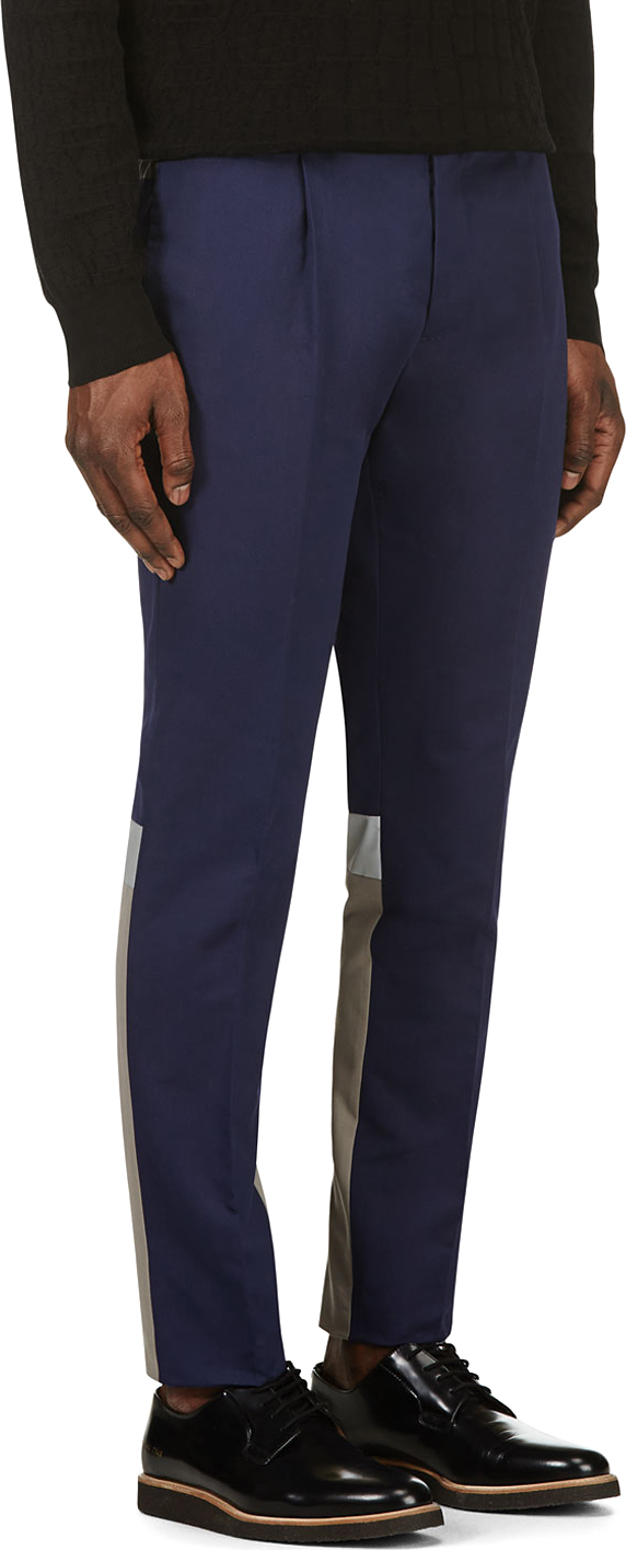 Navy Colorblocked Reflector Trousers