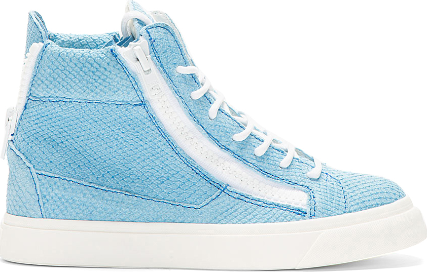 Giuseppe Zanotti
Powder Blue Etched High-Top Sneakers
