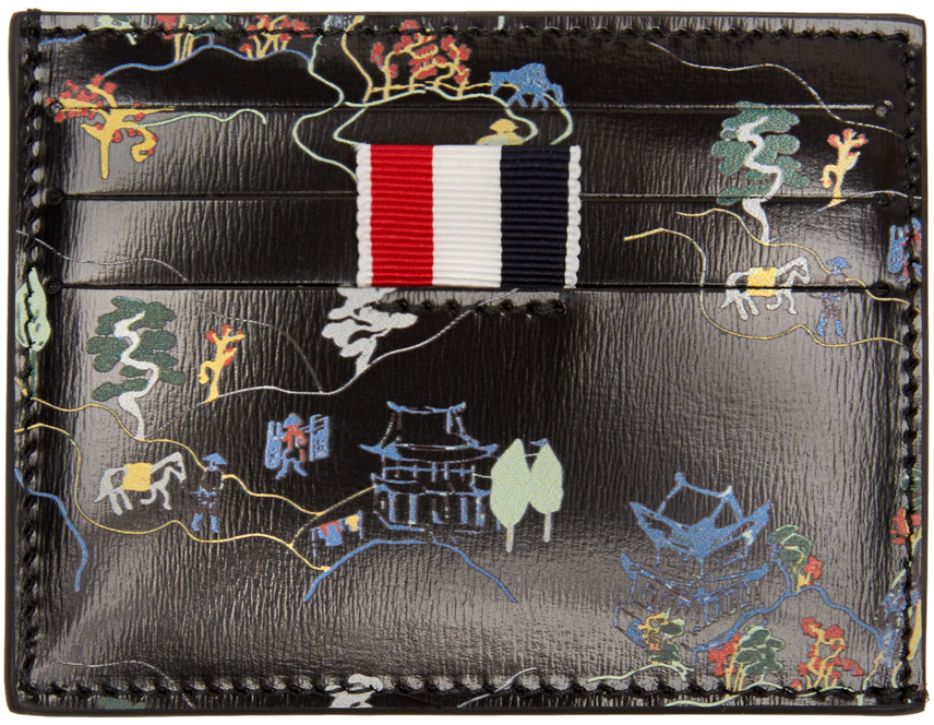 Thom Browne Black Leather Imperial Palace Card Holder