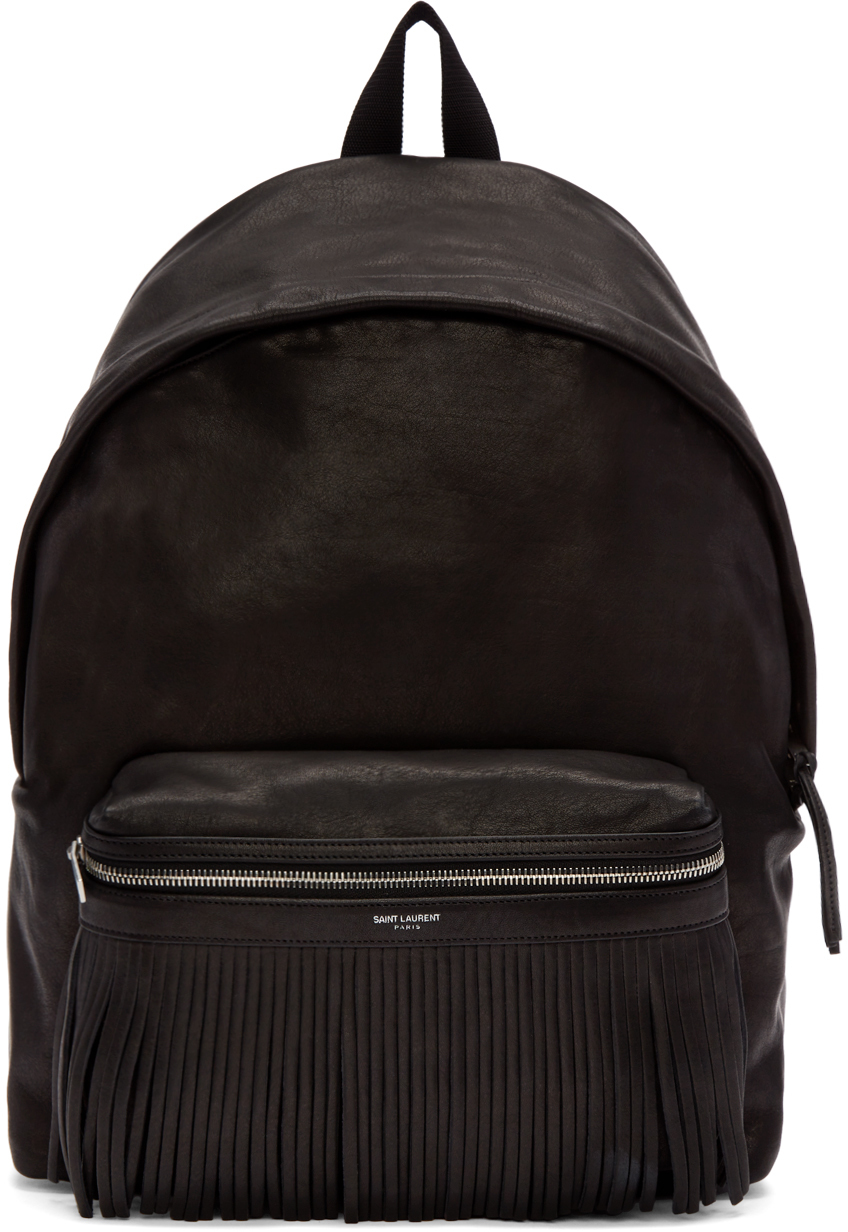 Saint Laurent Black Leather Delave Backpack