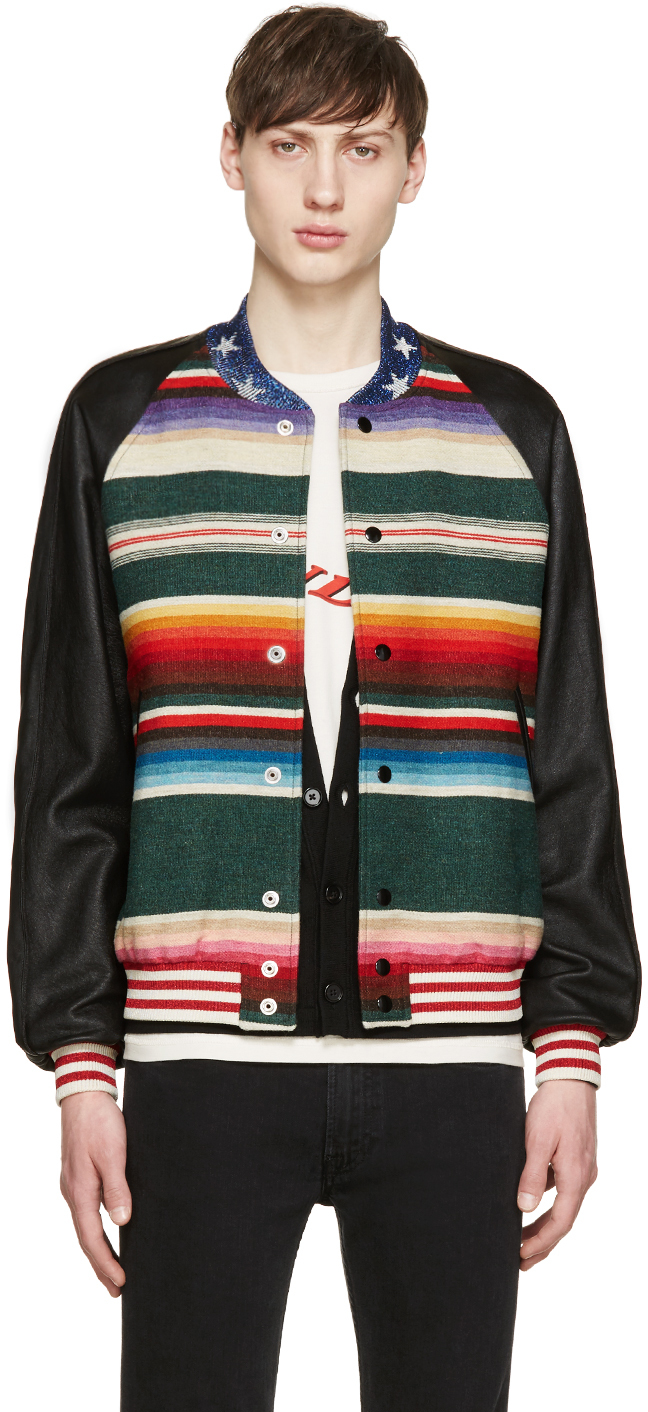 Saint Laurent Multicolor Teddy Bomber Jacket