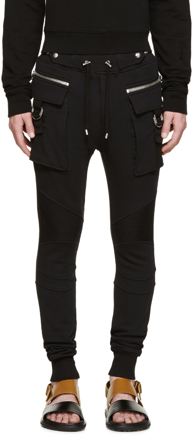 Balmain Black Cargo Lounge Pants