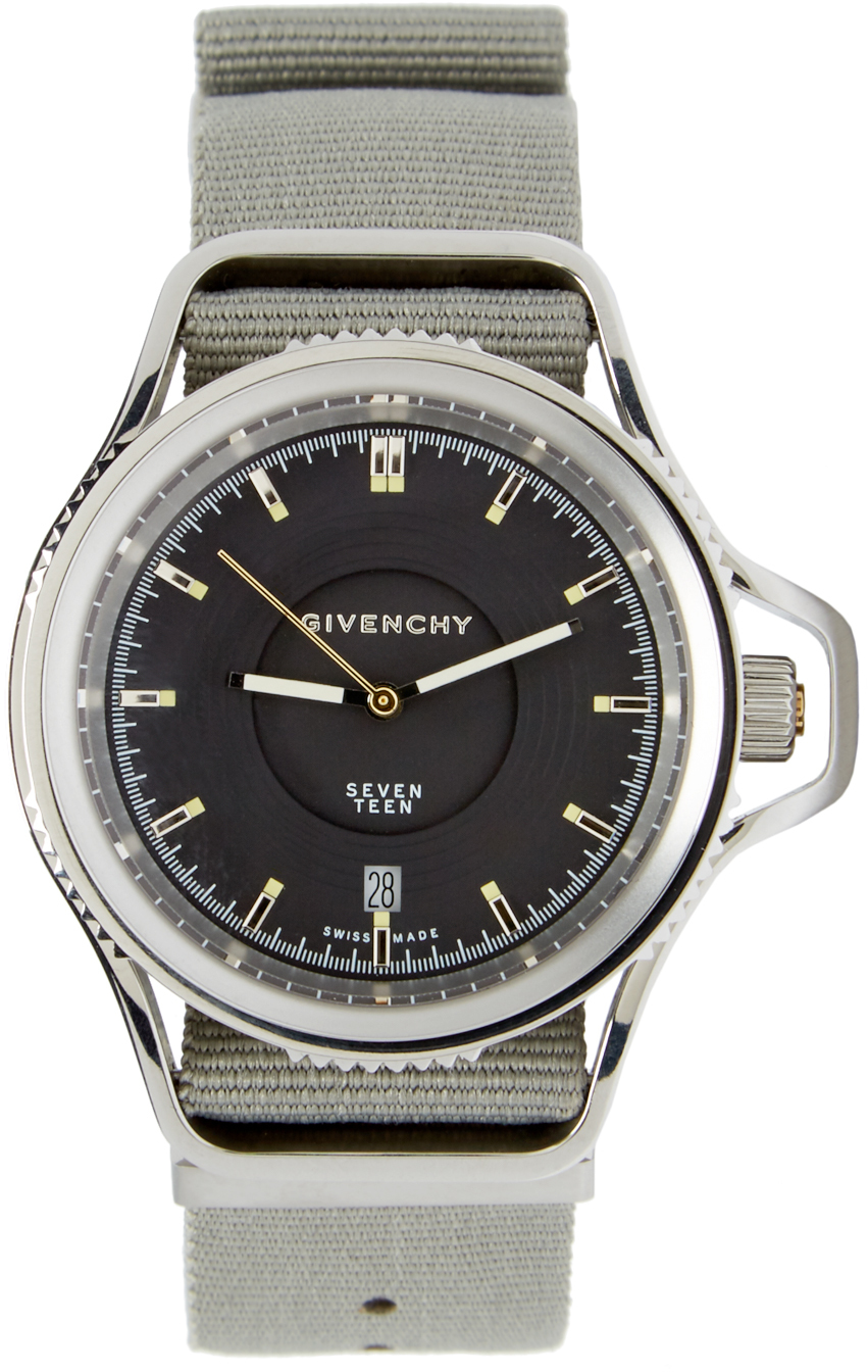 Givenchy Silver And Black Seventeen Watch