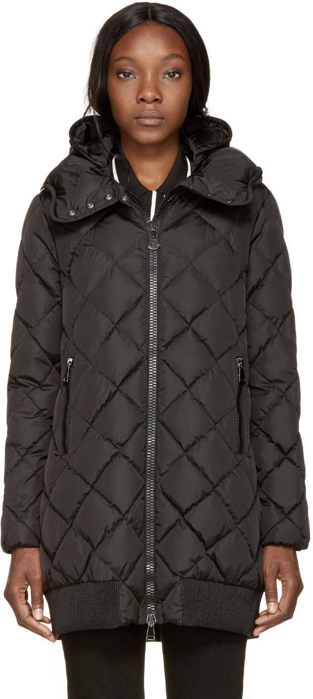 Moncler: Black Down Crozant Coat | SSENSE