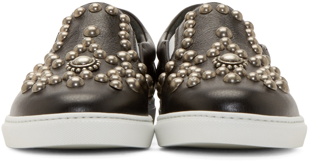 black studded slip on sneakers