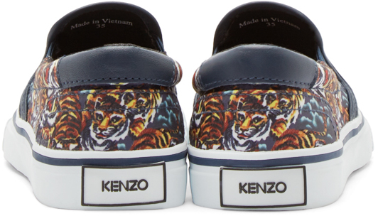 kenzo tiger slip on sneakers