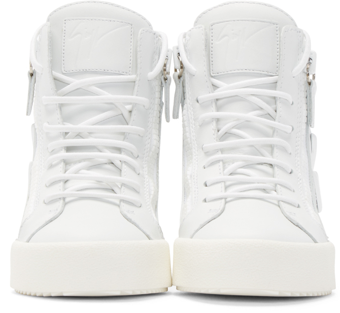 Giuseppe Zanotti: White Wing London High-Top Sneakers | SSENSE