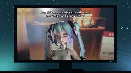 Anime / Hatsune Miku, Louis Vuitton and Marc Jacobs designed her  (holographic) dress
