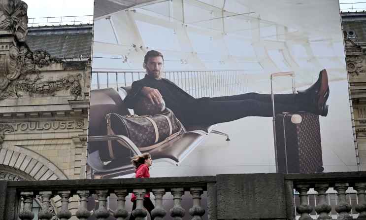 Messi starred in a new ad for the French fashion house Louis Vuitton