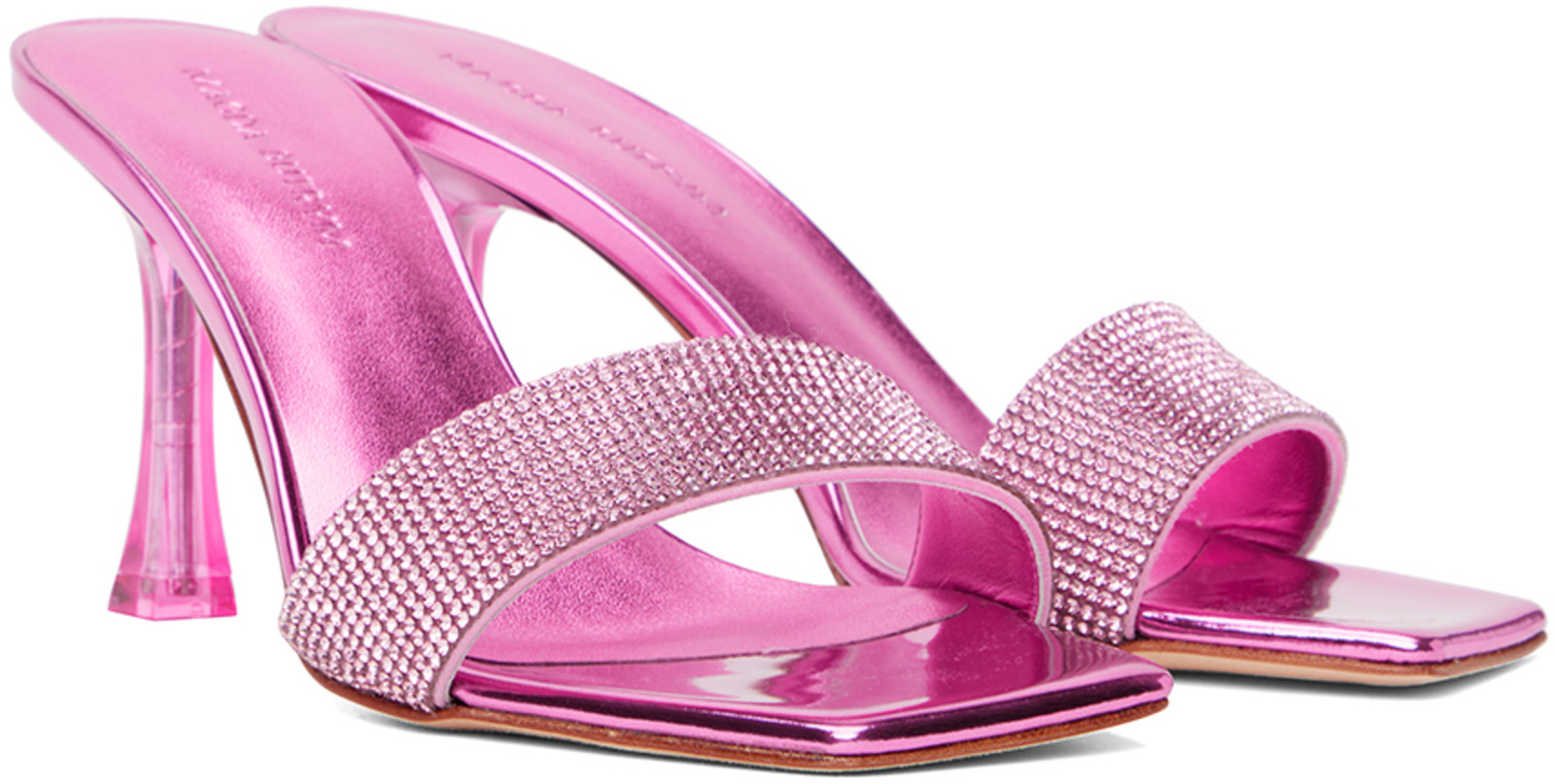 Magda Butrym - Pink Crystal Heeled Sandals — Image 4