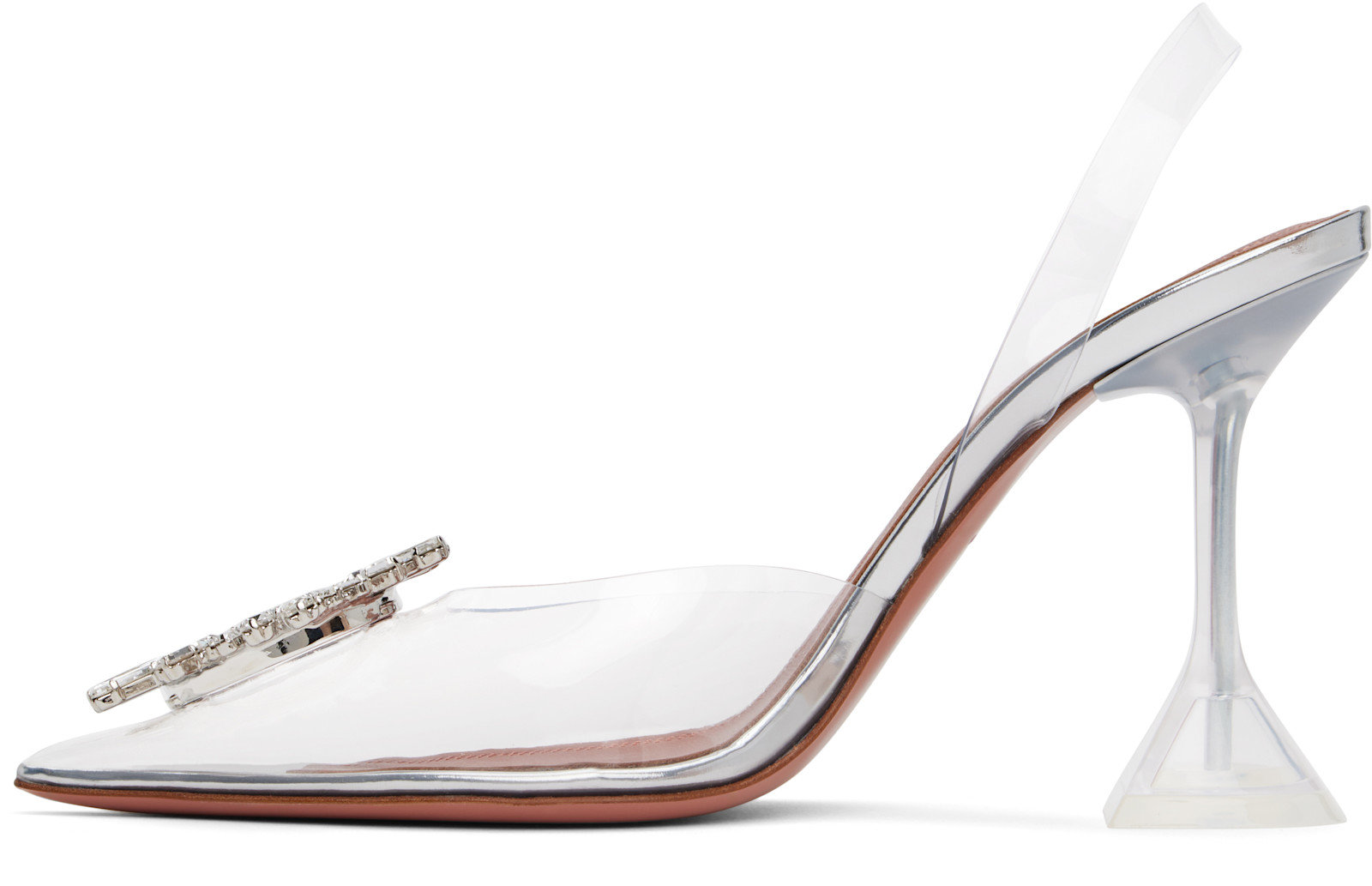Amina Muaddi - Transparent Begum Glass Sling Heels — Image 3