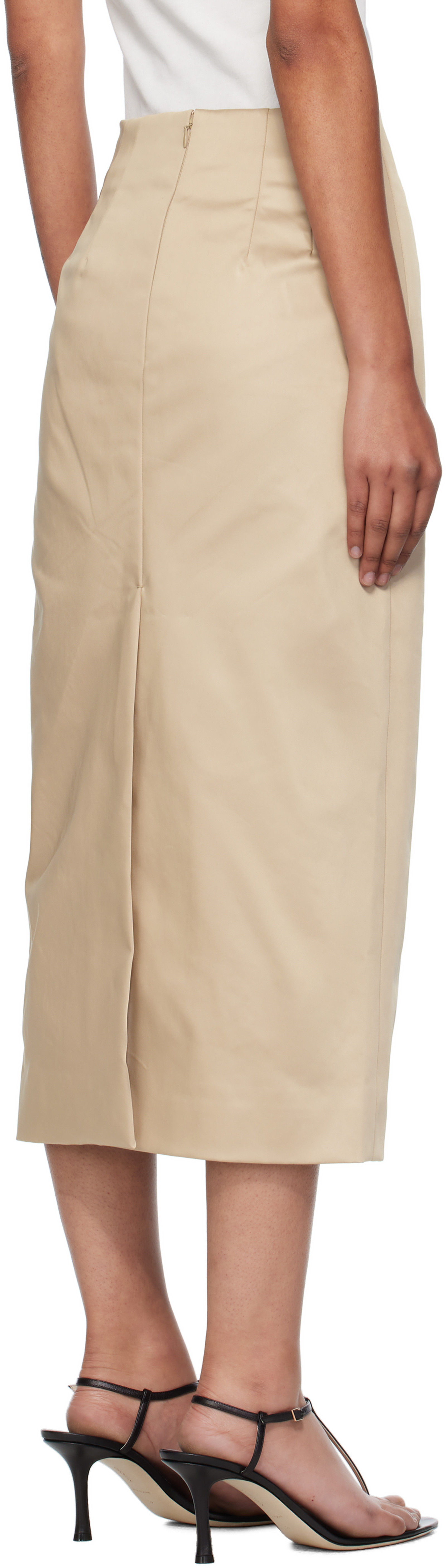 GIA STUDIOS - Beige Marisol Midi Skirt — Image 3
