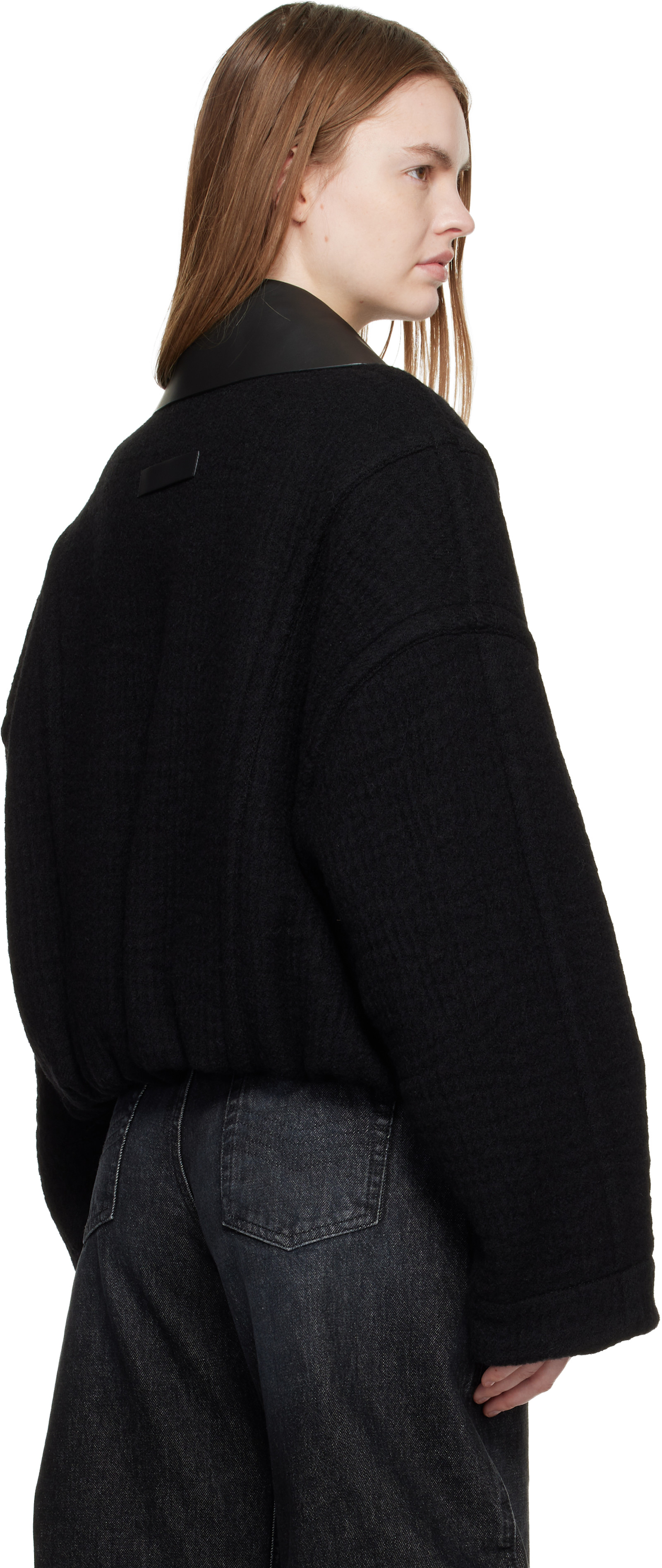 Jean Paul Gaultier - Black Heavy Wool Bomber Jacket — Image 3