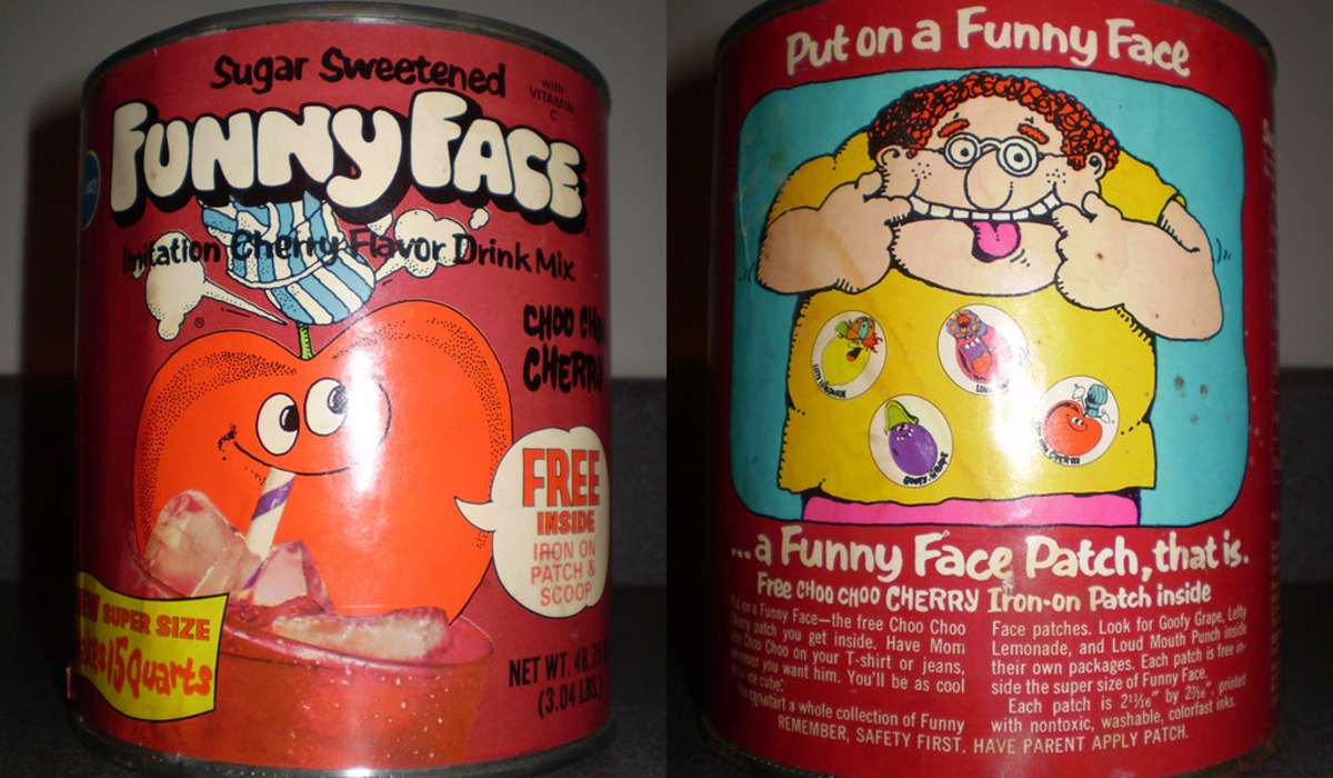 Pillsbury Funny Face Drink Mix and Its Cartoon Fruit