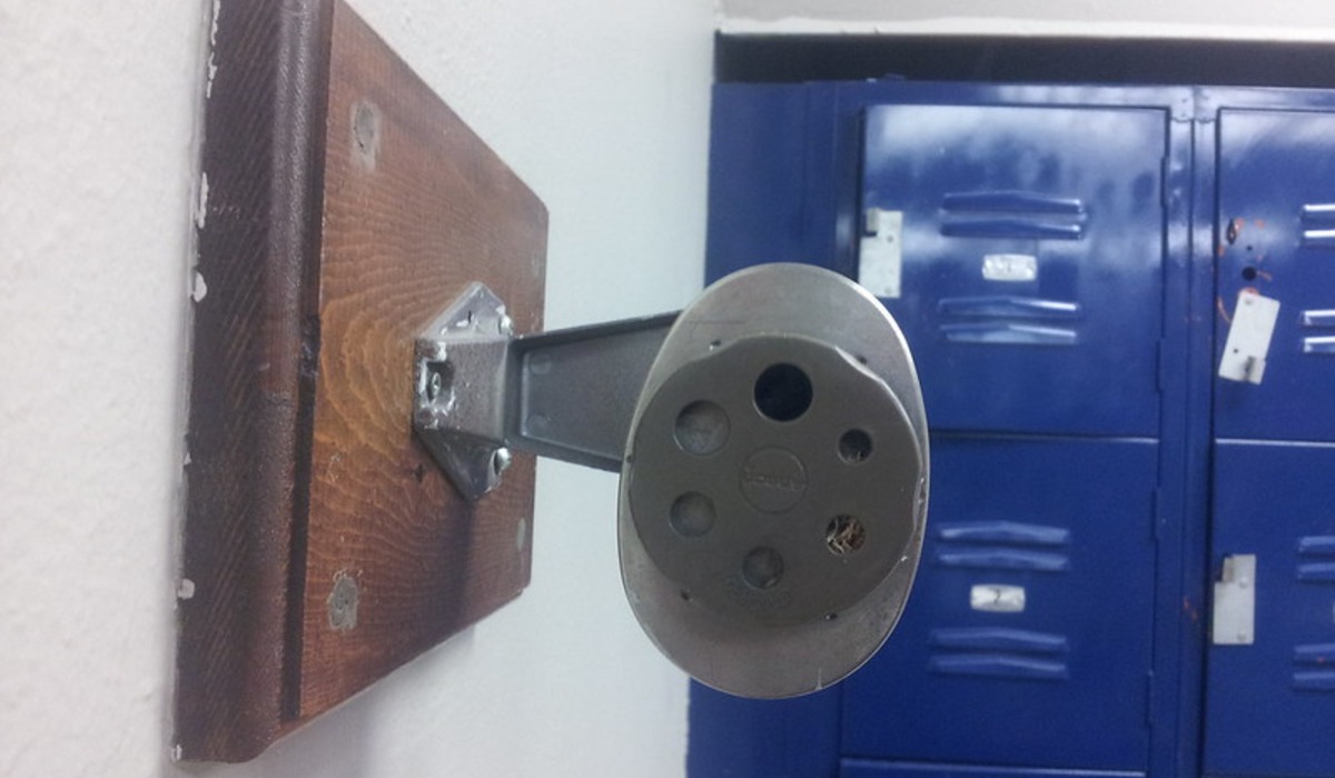 blue pencil sharpener on white surface