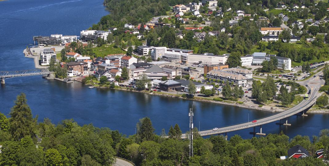 Sundet i Eidsvoll, dronefoto