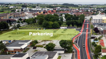 Under Vårmarken finner du mange ledige parkeringsplasser på tomten til gamle Harestad skole.