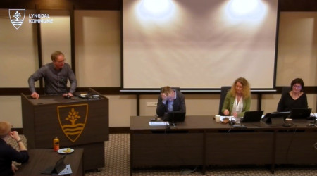 Bilde fra kommunestyremøtet torsdag 21. mars