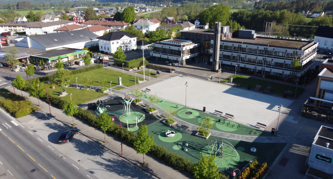 Dronefoto av Rådhusparken