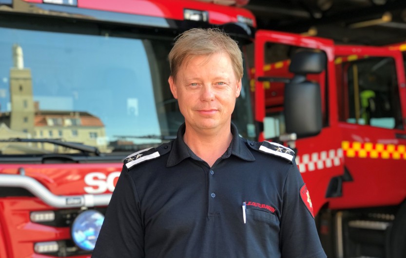 Lars Erik Gutubakken i Sarpsborg brannvesen. (foto: Ole Christian Foss)