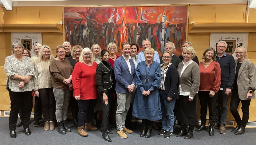 Årets vaksinatører samlet til avslutning og takk for innsatsen.