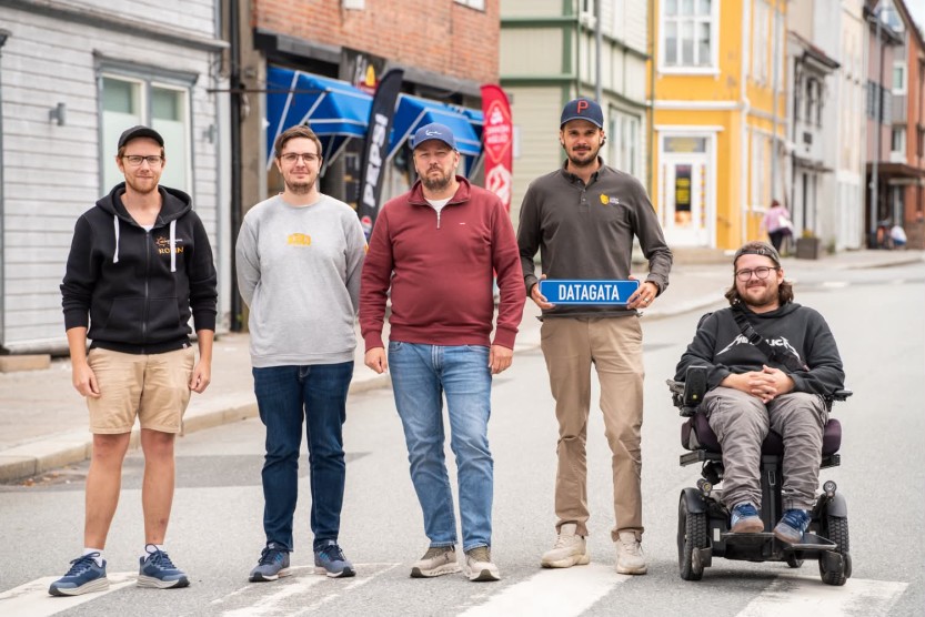 Forberedelser til Datakulturuka 2026. Fra v. Robin Alderin, Johan Bergløv, Trygve Sørli, Ole Martin Pedersen Gjestad og Syver Molander.
