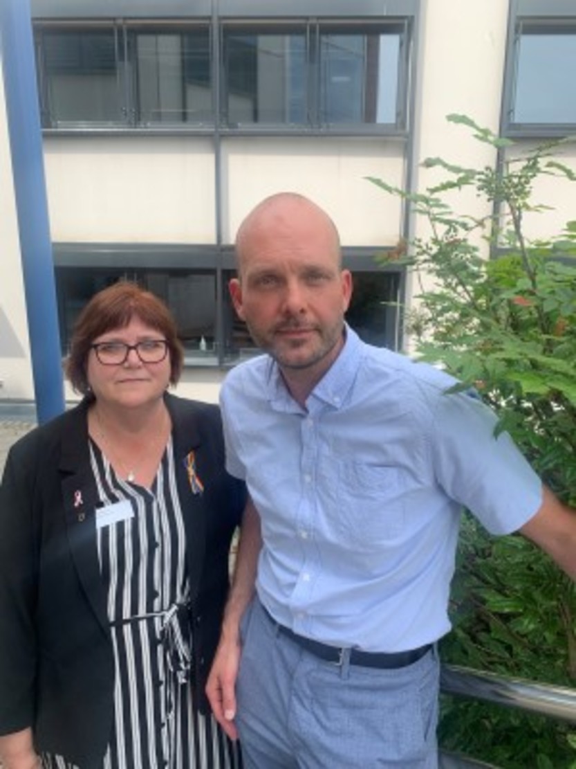 Ordfører Sindre Martinsen-Evje og Kristine Gustavsen