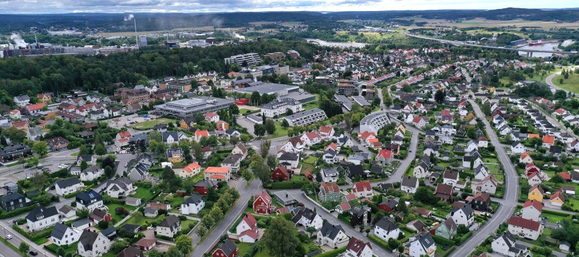 Dronebilde fra Sarpsborg