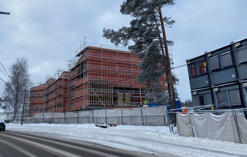 Utbygging ved Grålum barneskole, sett fra Grålumveien.