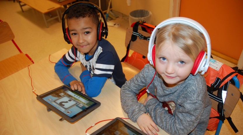 6-åringene ved Hafslund barneskole har brukt iPader i undervisningen siden høstferien i fjor.