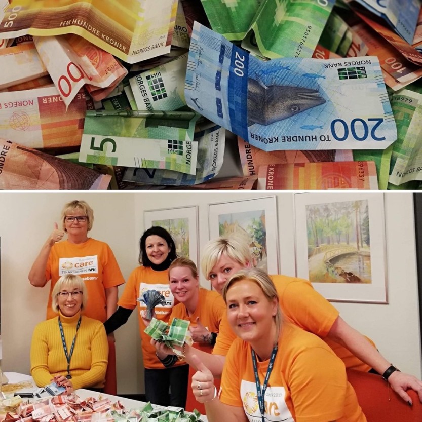 SARPINGENE GA PENGER: Tellekorpset hadde nok å gjøre etter TV-aksjonen 2019. 