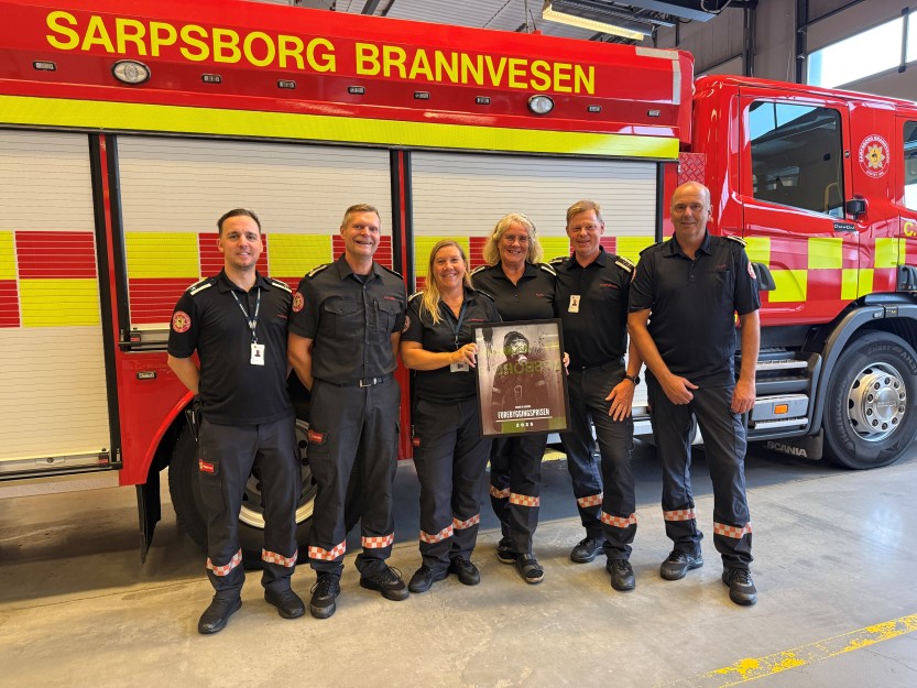Sarpsborg brannvesen er tildelt Brannforebyggingsprisen 2025 for sitt unike og helhetlige arbeid med Rød tråd-programmet (foto: Ole Christian Foss)