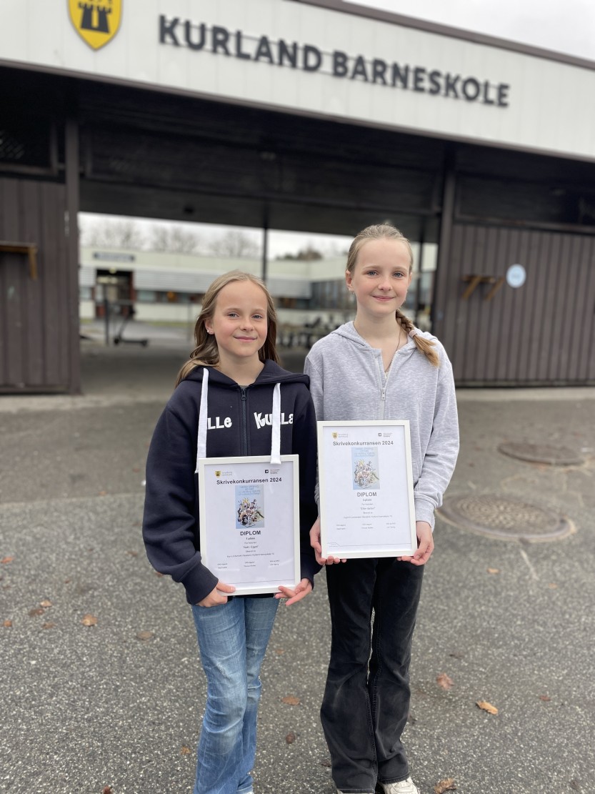 Kari og Ingrid Lindemark Vikesland vant 1. og 2. plass i skrivekonkurransen 2024.