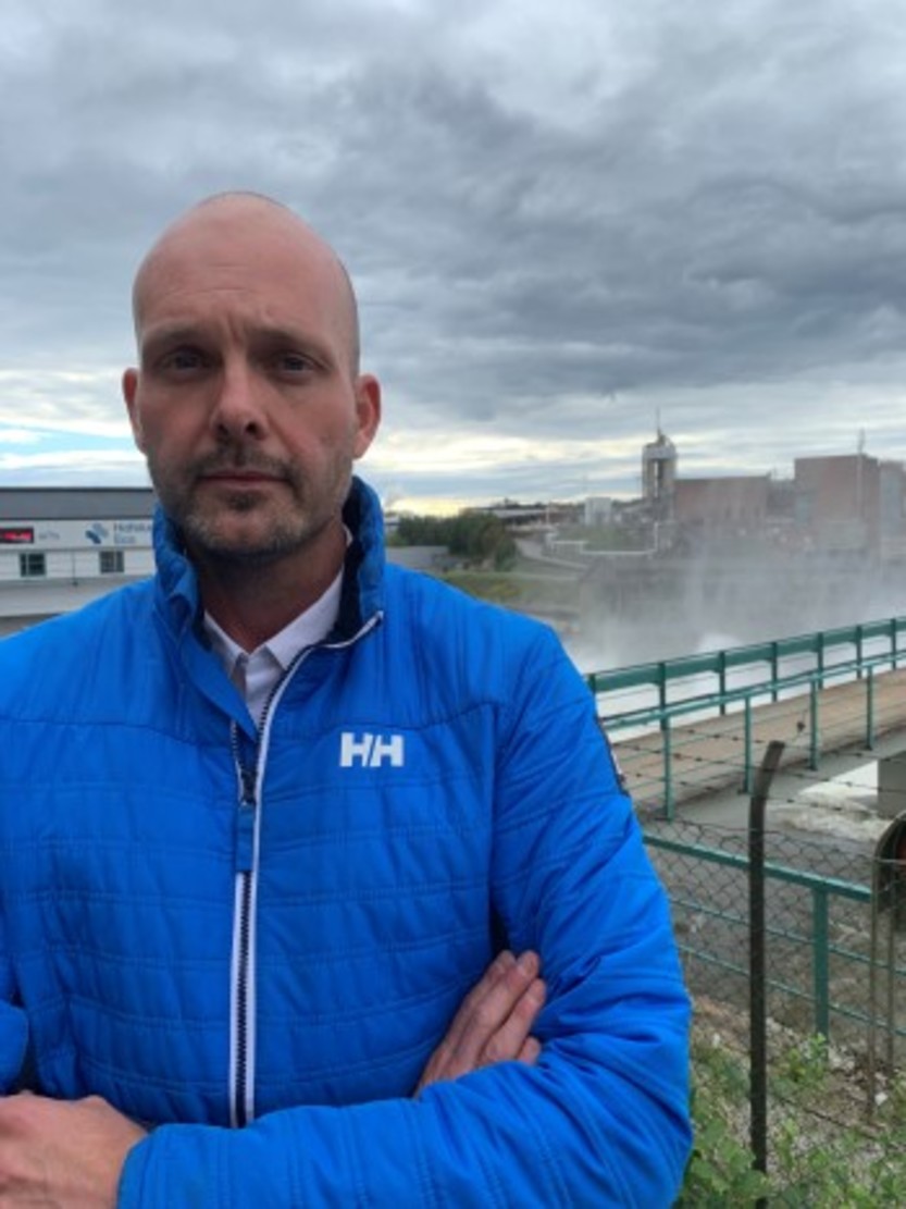 Ordfører Sindre Martinsen-Evje ved Sarpsfossen