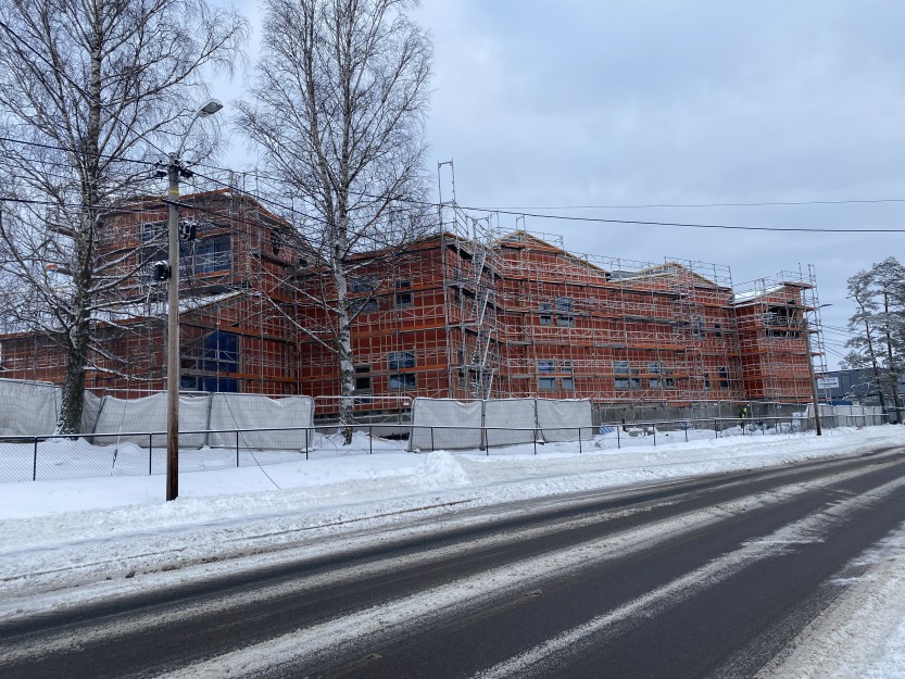 Utbygging ved Grålum barneskole, sett fra Grålumveien.