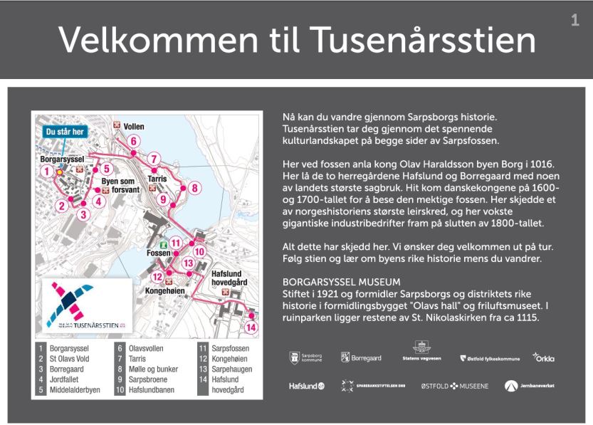 Kart over Tusenårsstien