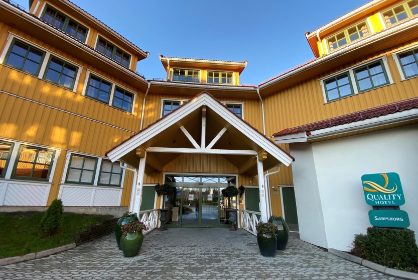 KARANTENEHOTELL: Quality hotel på Grålum er karantenehotell (foto: Ole Christian Foss, Sarpsborg kommune)