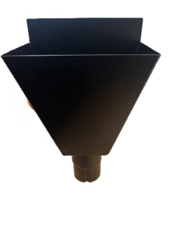 Samletrakt ALU Firkant - 70mm SVART