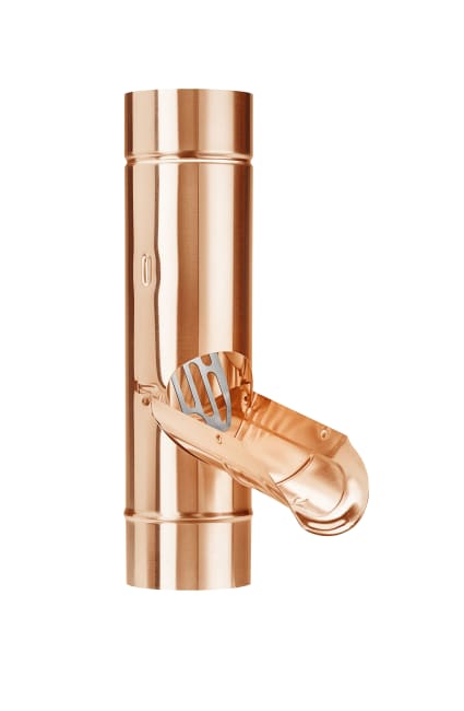 Regnvannsutkaster m/sil 76mm Kobber