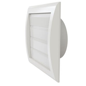 Lamellventil Ø100 hvit m/stuss
