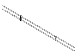 Gelender 2-Rørs 2m Sort