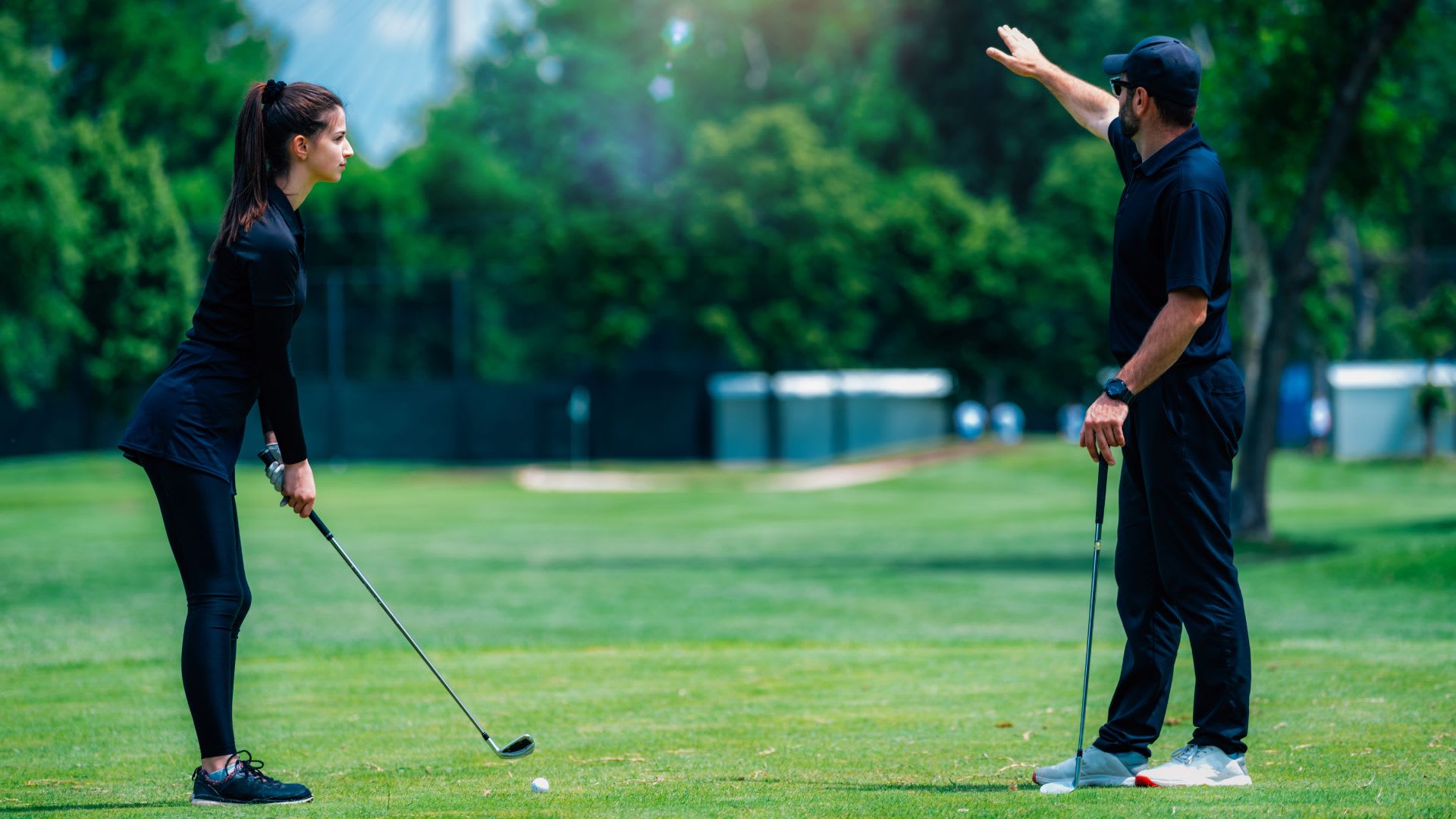 girl learning to swing