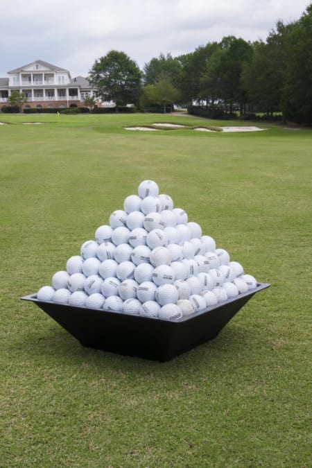 pyramid golf ball stacker California, pyramid golf ball tray Arizona
